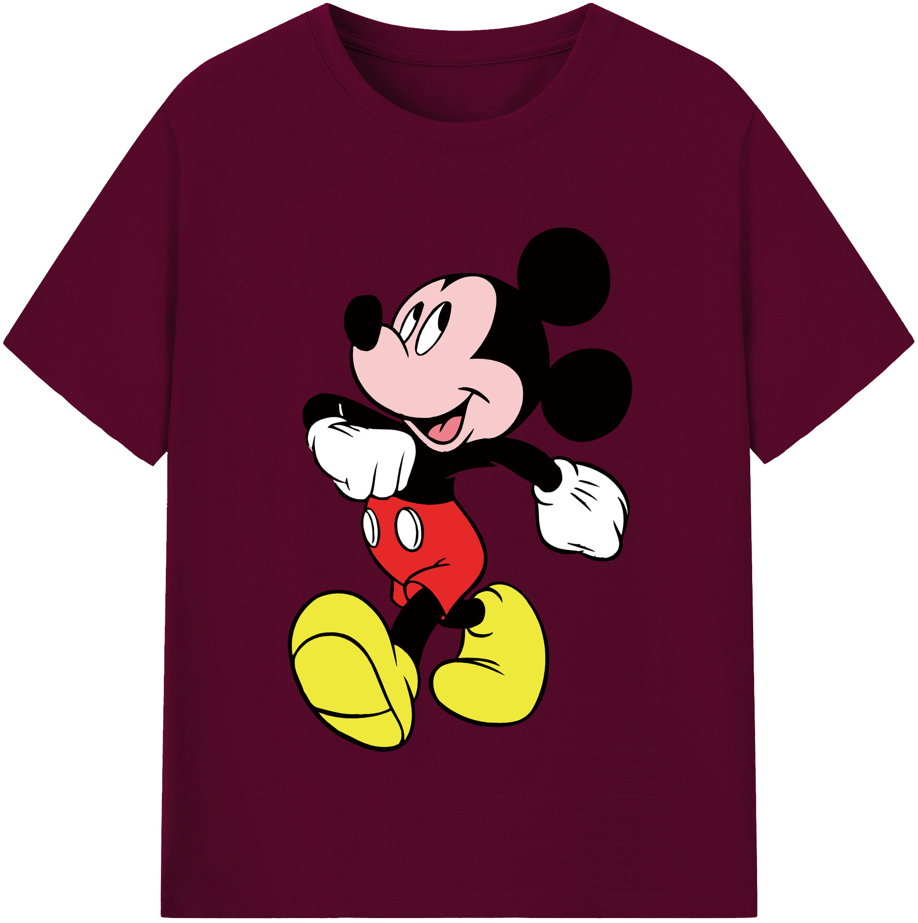 （画像用） ミッキーマウス Mickey Mouse レディースカジュアルプリントTシャツ（綿100％）